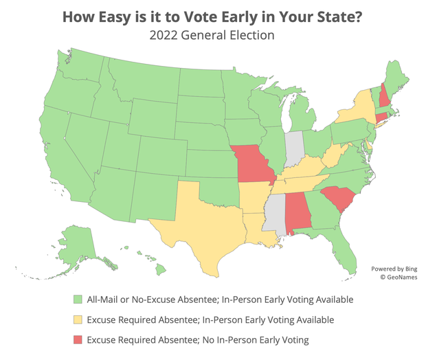 70 of states offer mail and early voting, new report says CBS News