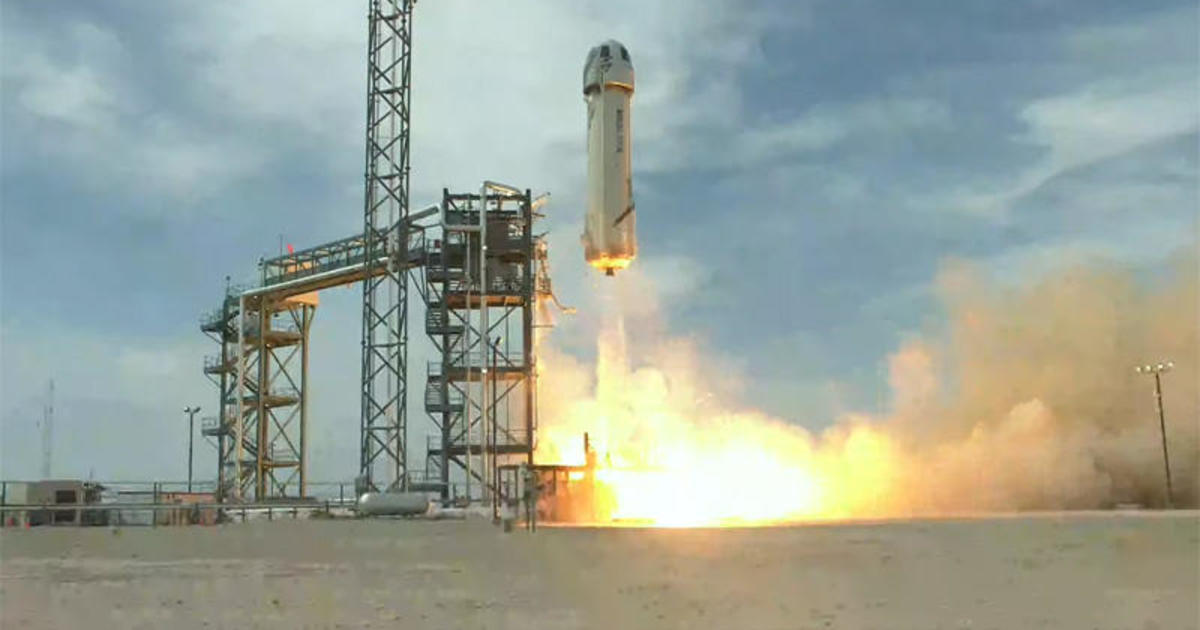 Jeff Bezos Blue Origin Moves Closer To Passenger Launches With 15th Test Flight Cbs News