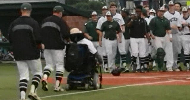 Wheelchairbound student scores big at baseball game CBS News
