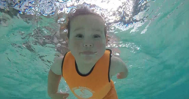 Babies learn to swim before they can walk