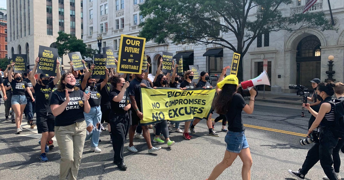 Progressives protest Biden's bipartisan attempt to pass infrastructure plan