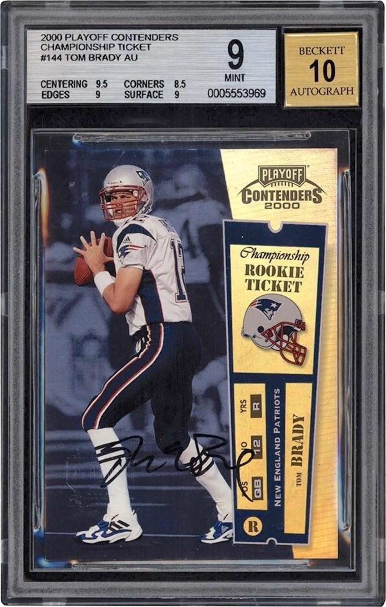 Tom Brady's autographed rookie card sells for record 3.1 million CBS