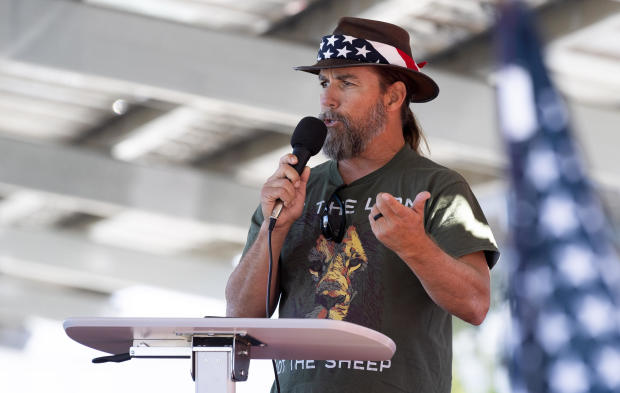 Speaker at pro-Trump rally in Santa Ana, California 