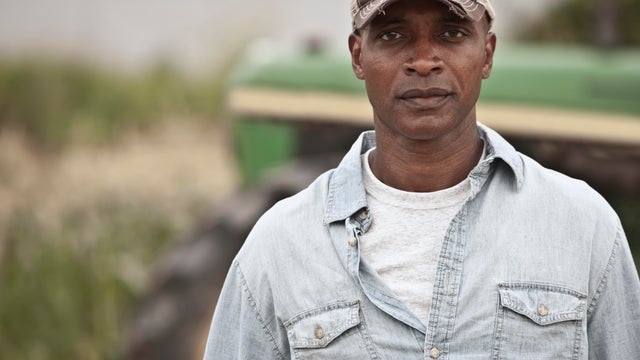 Serious African American farmer