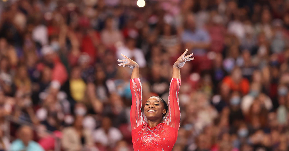 Simone Biles secures spot on Tokyo Olympic gymnastics team with epic trials routines