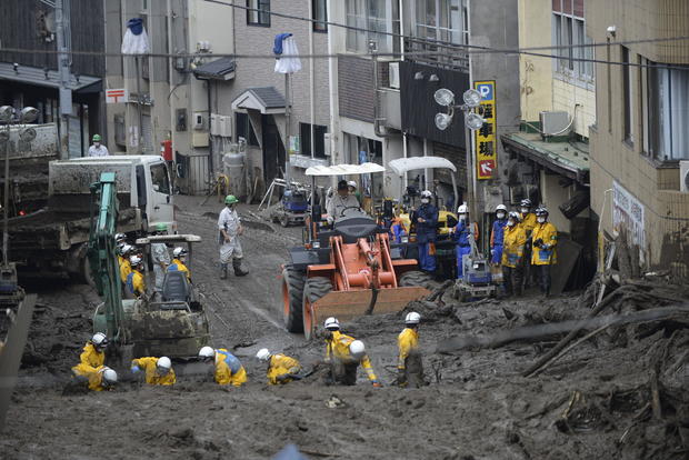 Landslide triggered by heavy rains in Japan 