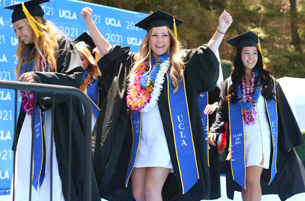 UCLA Holds Socially-Distanced Graduation Ceremony At Drake Stadium 