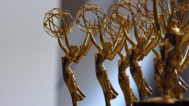 Emmy statues are seen before the 70th Emmy Awards 