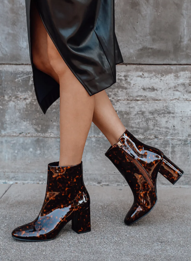 Mags Tortoise Patent ankle booties 