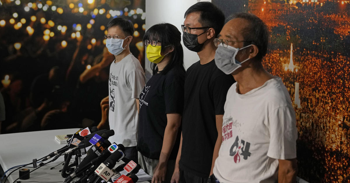 Leaders of Hong Kong's annual Tiananmen candlelight vigil charged with subversion