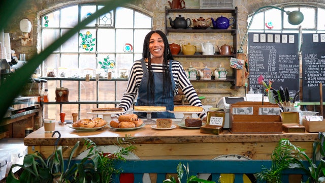 portrait of owner in cafe 