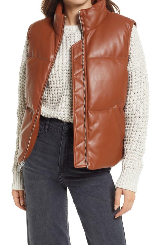 Levi's 507 Quilted Faux Leather puffer vest 
