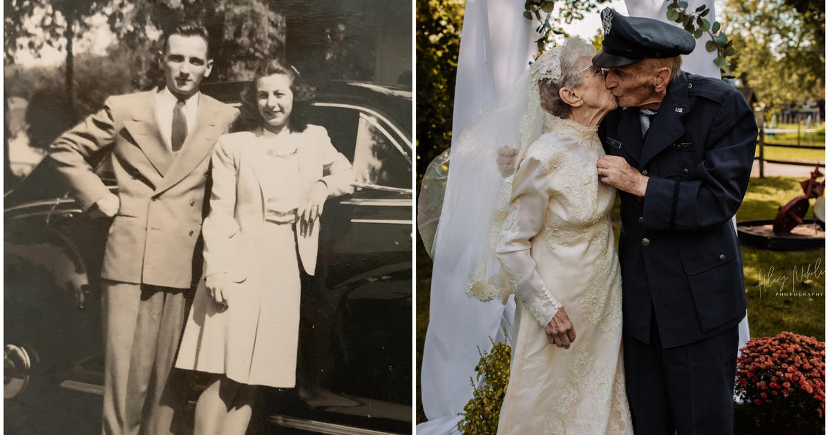 This bride didn't have a gown or photographer on her wedding day. A hospice caregiver helped her redo it, 77 years later.