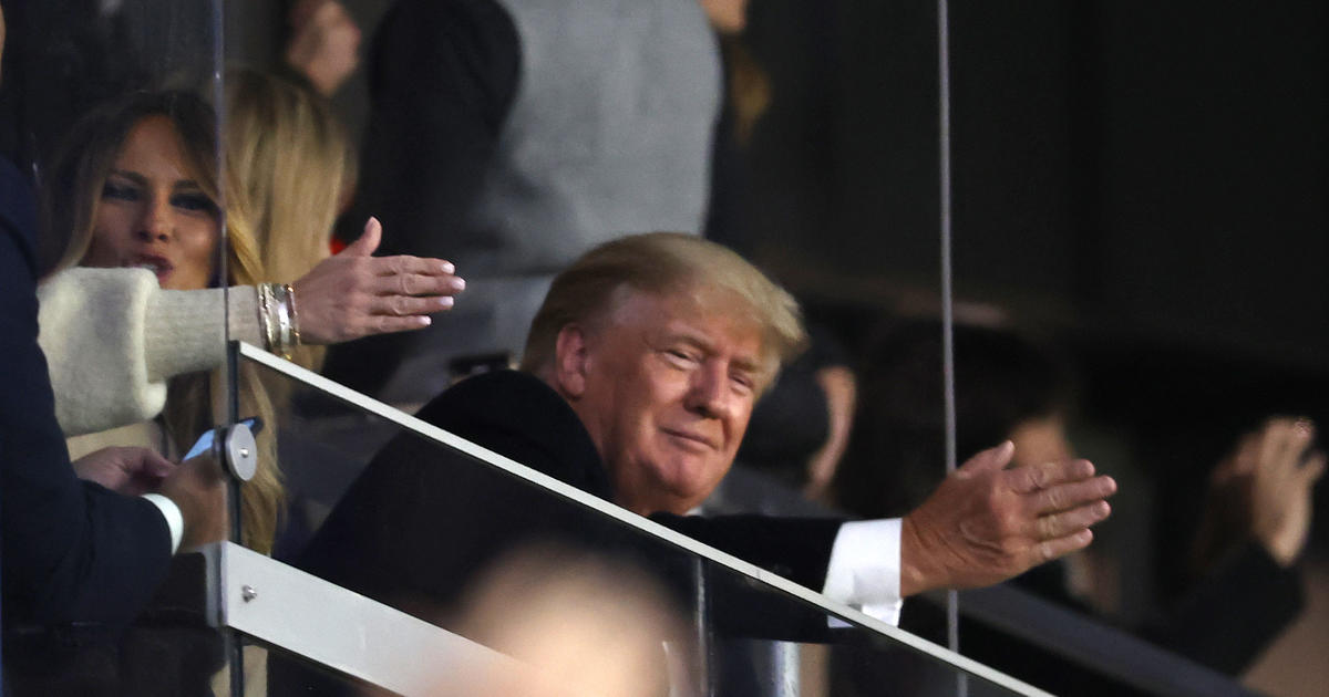 Trump does controversial "tomahawk chop" with Atlanta Braves fans at Game 4 of World Series