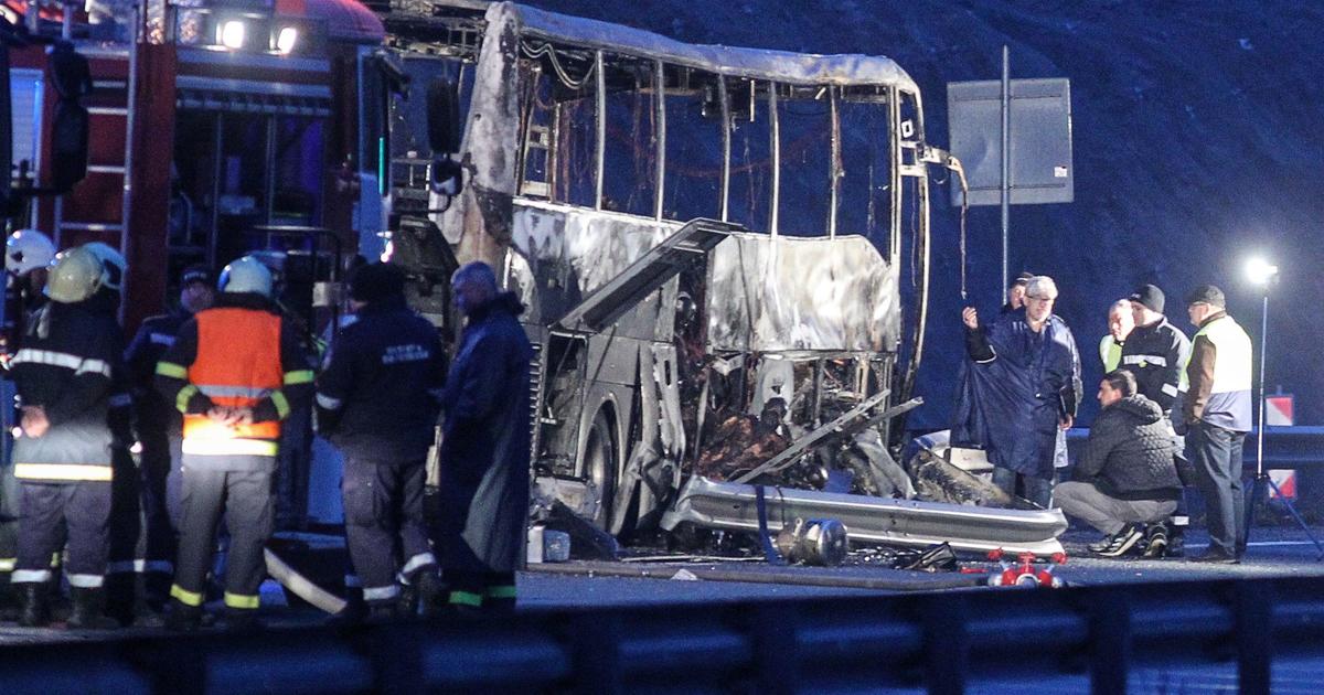 Fire guts bus carrying young people in Bulgaria, killing at least 45, many of them minors