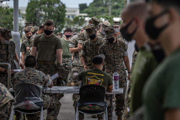 U.S Marines On Okinawa Receive Coronavirus Vaccination 