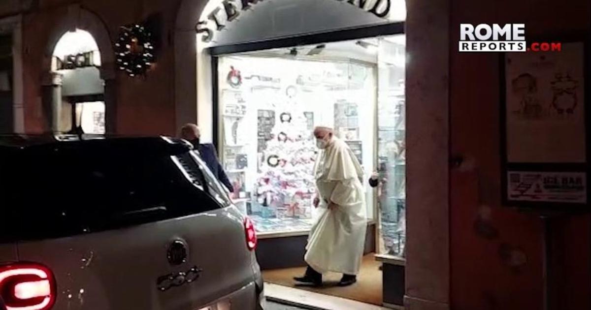 Pope Francis caught on camera making unannounced trip to record store: "You can't lose your sense of humor"