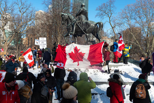 Freedom Convoy Truckers Protest In Toronto 