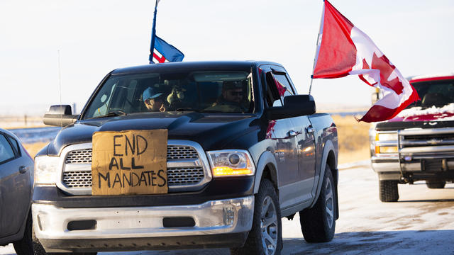 Demonstrators Block U.S.-Canada Border To Protest Vaccination Mandates 