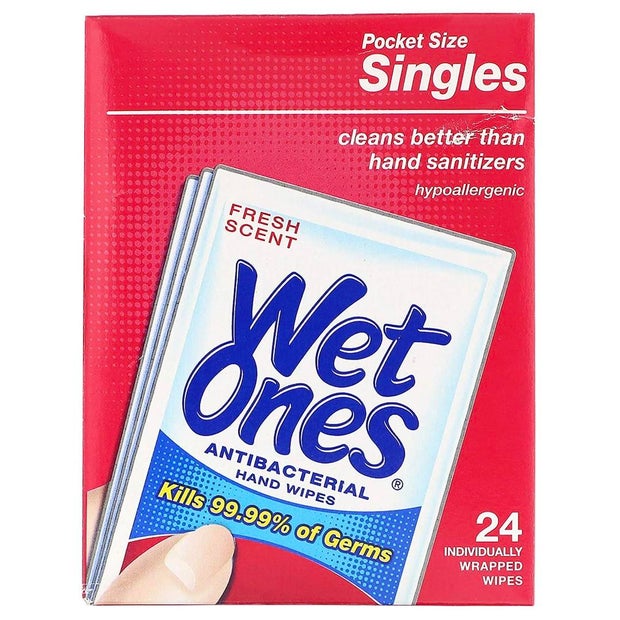 Wet Ones Singles Antibacterial Cleansing Wipes