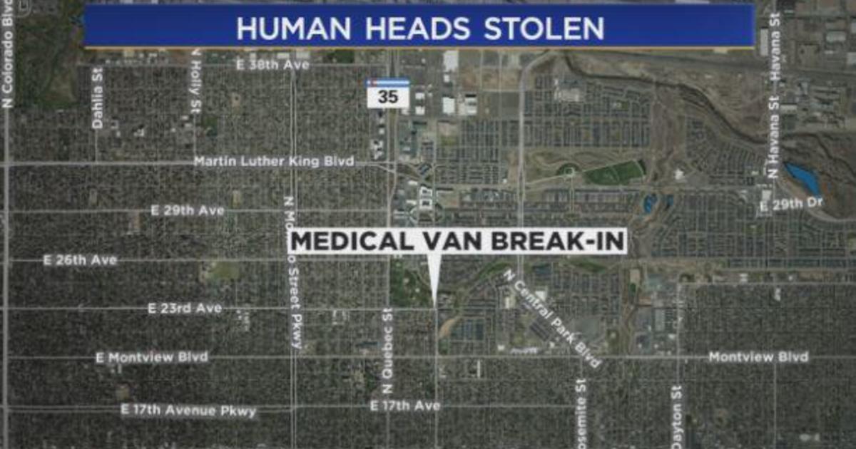 Box of human heads stolen from truck in Denver: "Pretty shocking"