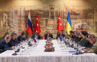 Peace talks between delegations from Russia and Ukraine 