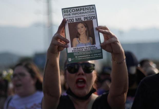Protest following the death of Debanhi Escobar, in Monterrey 