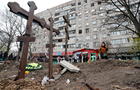 A view shows graves of civilians in Mariupol 