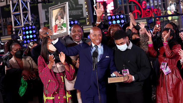 Eric Adams Sworn In As Mayor Of New York City In Times Square After Ball Drop 