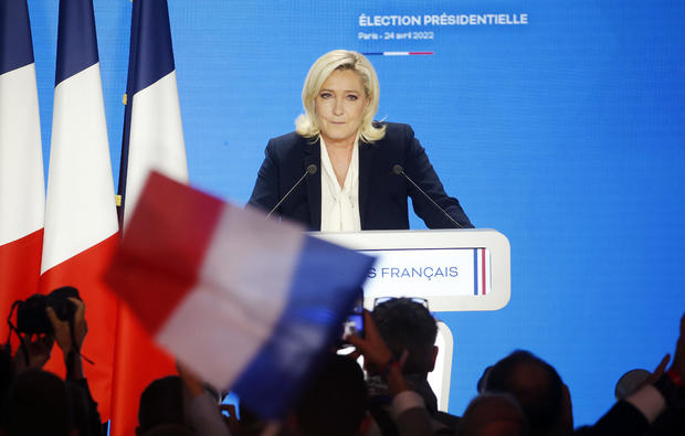 Election Night With Marine Le Pen's Rassemblement Nationale Party For France's 2022 Presidential Race Results 