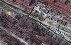 RUSSIANS INVADE UKRAINE -- APRIL 29, 2022:  Maxar satellite imagery closer view of the Azovstal Steel Plant in Mariupol, Ukraine.   Sequence -- 3 of 12 images.   20apr2022_WV3.  Please use: Satellite image (c) 2022 Maxar Technologies. 