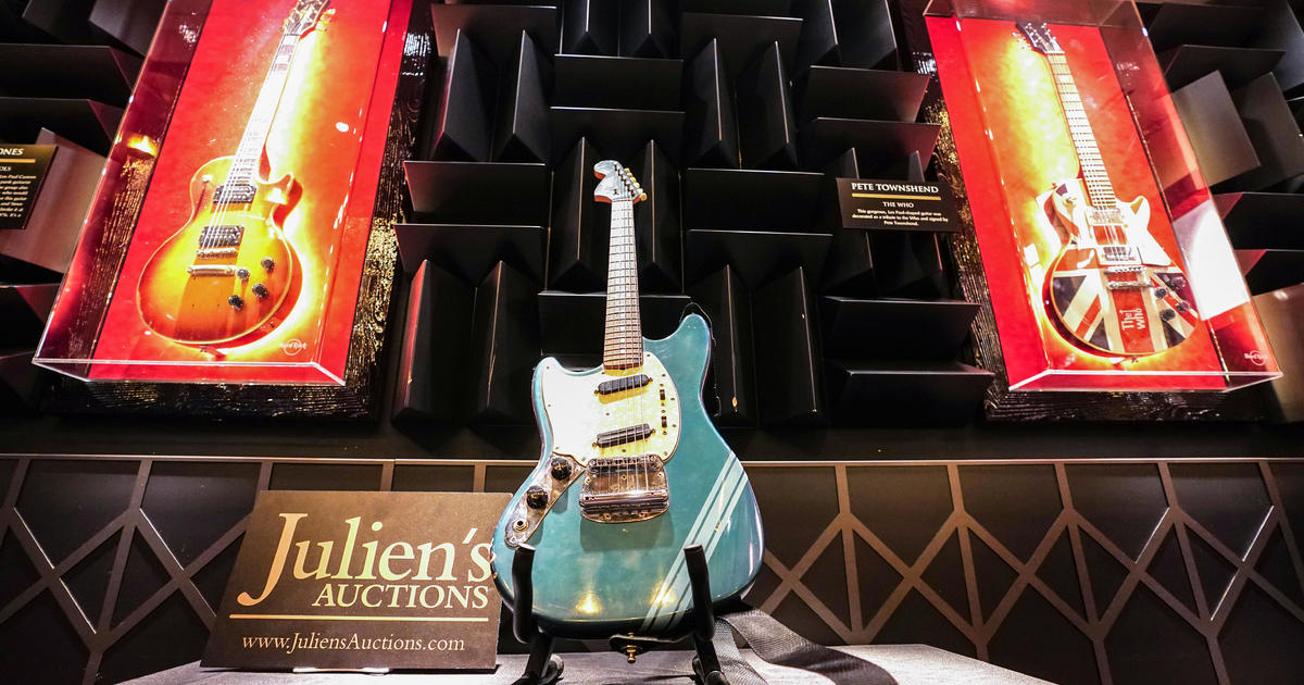 Kurt Cobain's iconic guitar from "Smells Like Teen Spirit" video sold for more than $4.5 million at auction