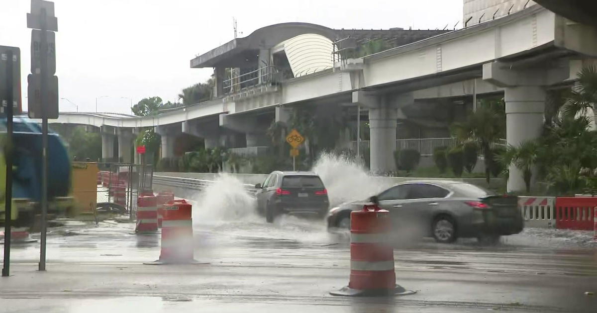 Drainage concerns in downtown Miami as rain keeps falling from tropical system